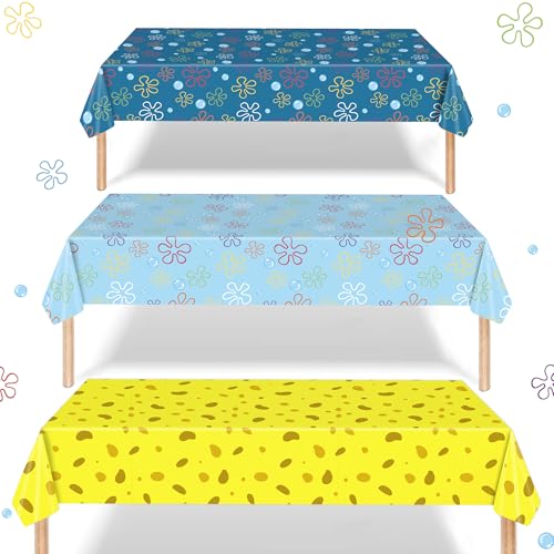 Ocean-Themed Tablecloth Set - 3PCS Vibrant Undersea Party Covers