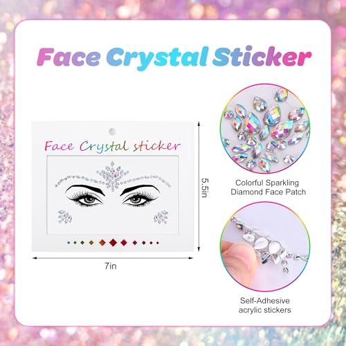 Mermaid Hair Clips Starfish Face Gems & Glitter Gel Set