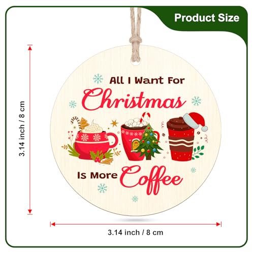 Coffee Lover Christmas Ornament - Wooden 2025 Xmas Gift
