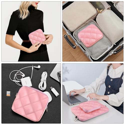 Aatacas Small Quilted Makeup Bag - Puffer Travel Cosmetic Organizer
