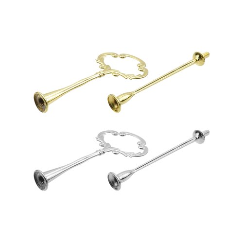 HEVSTIL 2-Tier Cake Stand Hardware Kit – 8PCS Flower Design Tray Fittings for DIY Wedding Cake Stands | Includes Gold & Silver Cake Stand Holders for Party Buffets, Showcases & Home Decor