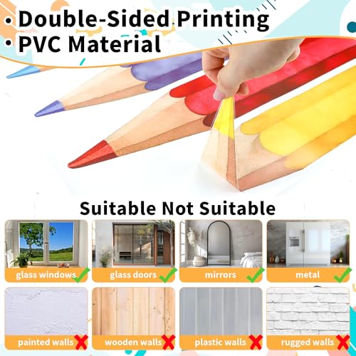 Extra Large Back to School Pencil Window Clings - 3 Sheets