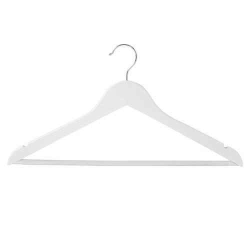 Honey-Can-Do 24-Pack Non-Slip Swivel Hook Wood Hangers, White HNG-09407 White