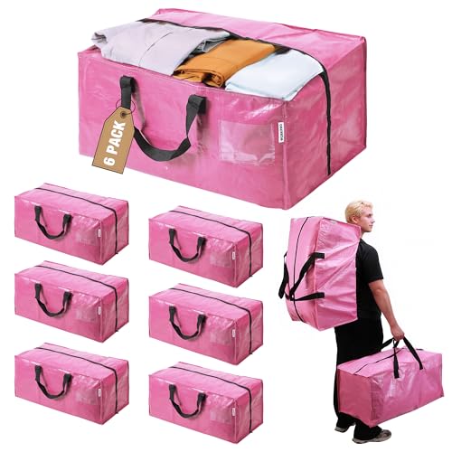 WORKPRO Heavy-Duty Extra Large Moving Bags - 6 Pack with Backpack Straps