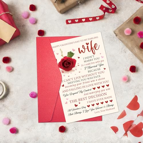 Valentines Day Card for Wife - Romantic Greeting Card by RollupJoy