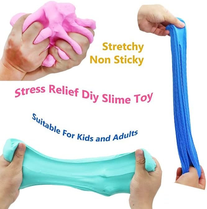 Skiennix Jumbo Butter Slime Kit - 49 Pcs of Colorful Slimes & Accessories for Ages 8-12 | Non-Toxic Sensory Fun