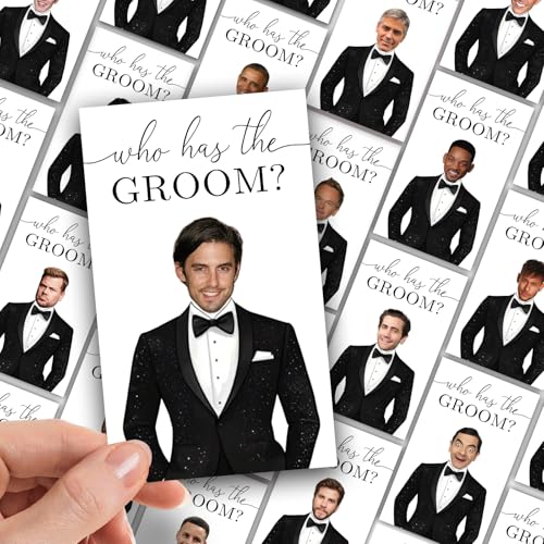 Who Has the Groom Scratch Off Game - Bridal Shower Fun for 41 Guests (Black03)
