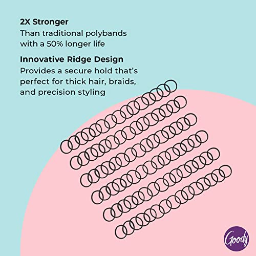 Goody Ouchless Black Polyband Elastic Hair Ties, 150 Count