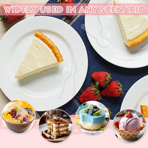 500 Mini Clear Plastic Dessert Spoons - 3 Inch Disposable Tasting Spoons