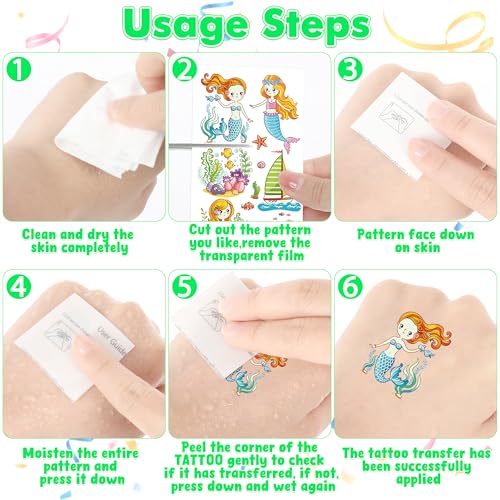 Glow in the Dark Temporary Tattoos - 370 Designs & 36 Sheets Party Favors