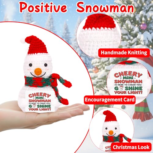 Handmade Snowman Crochet Doll with Cheery Message Card