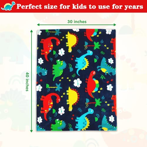 Dinosaur Toddler Blanket 30x40 Inches - Plush & Cozy for Kids