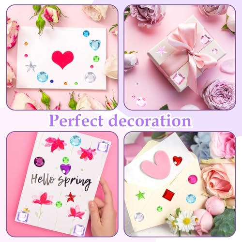 Rainbow Face Gems & Eye Rhinestone Stickers - 4 Sheets Crystal Body Jewels