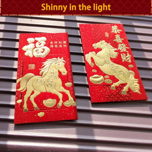 12PCS Chinese New Year Red Envelopes for 2026 Horse Festival