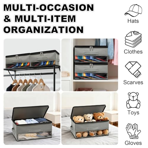Bamneat Stackable Hat Storage Organizer for Baseball Caps - 2 Pack, Grey