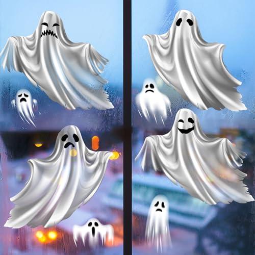 Extra Large Ghost Halloween Window Cling Sticker - Double-Sided Decor
