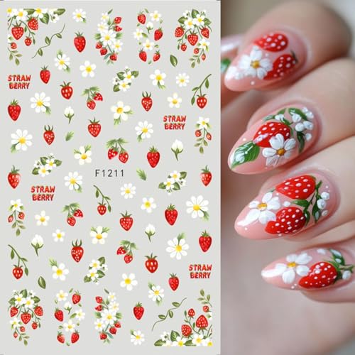 TailaiMei Flower and Insect Self-Adhesive Nail Art Decals, 5 Sheets
