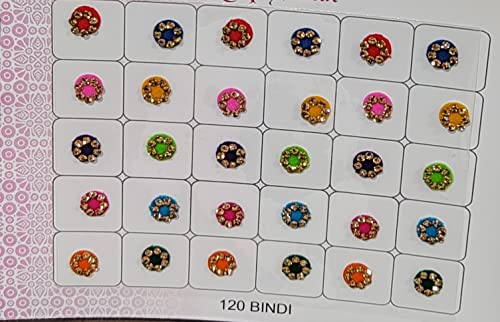 Crystal Bindi Book 120 Round Forehead Decors for Traditional Party Wear