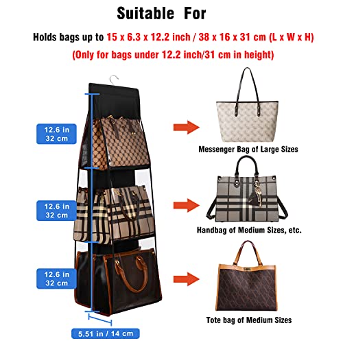 Lirex Black Handbag Organizer Hanger - Medium & Large Purse Storage
