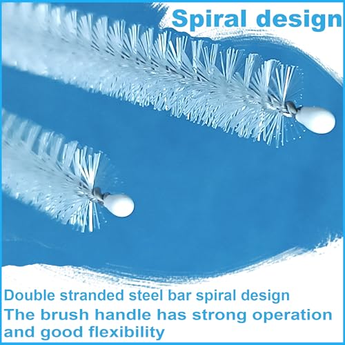 8-Piece Stainless Steel Straw Cleaner Brush Set - Nylon Bristles