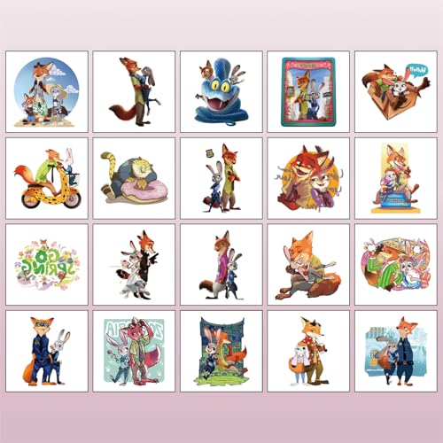 Zootopia Temporary Tattoos for Kids 20 Pcs Party Favors