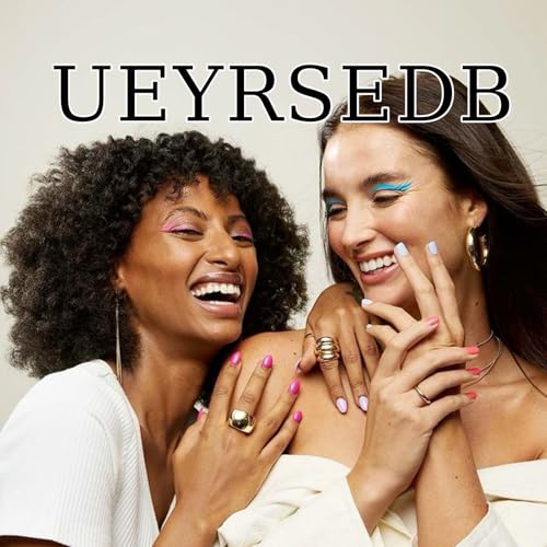 Blue French Tip Press On Nails with 3D Hibiscus Flower Charms