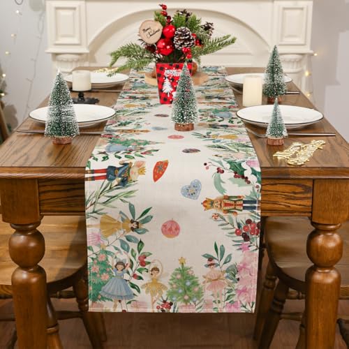 Christmas Table Runner 13x90 Inch Holiday Decor for Festive Dining - Merry Christmas Theme