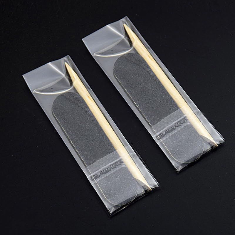 50 Sets Disposable Manicure Kit Nail File and Wooden Stick Black