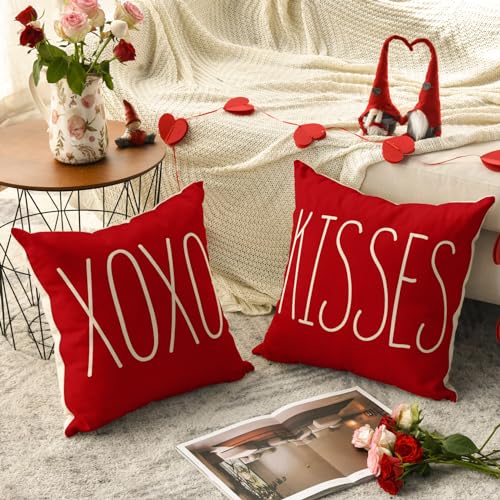 AVOIN colorlife Valentine's Day Throw Pillow Cover 17.7" - Set of 4