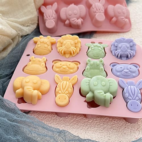 2-Pack Animal Silicone Molds for Chocolate, Candy, Soap & Candle Making