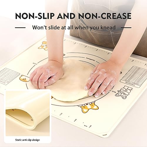 Ourokhome Beige Silicone Baking Mat 20'' x 16'' Non-Stick