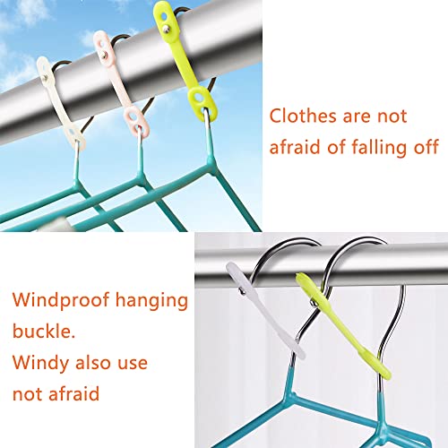 20 Pack Silicone Windproof Clothes Hanger Clips - Non-Slip Locking Straps