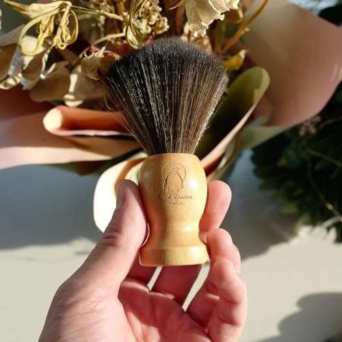 Menesia Small Barber Neck Duster Brush with Wood Handle