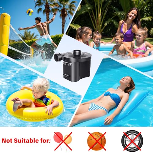 3T6B Battery Powered Electric Air Pump for Inflatables with 3 Nozzles