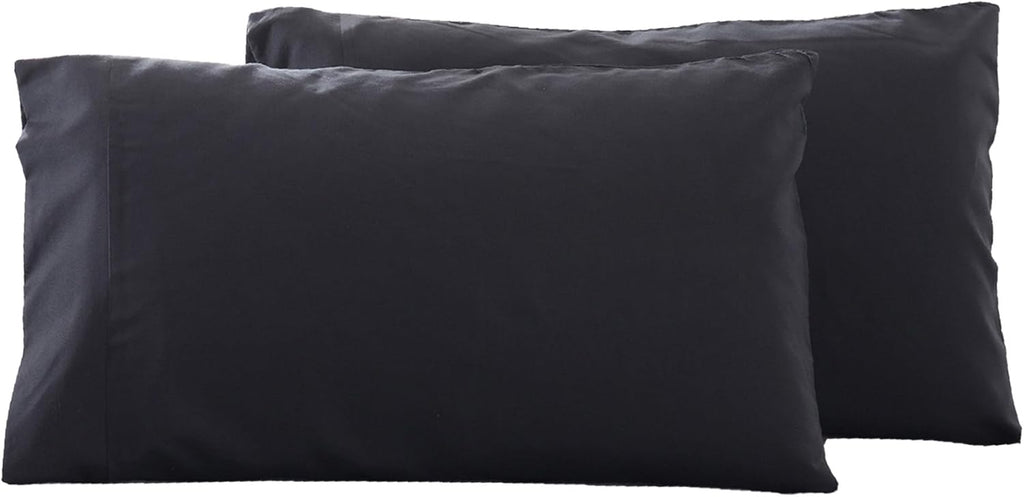 Microfiber Pillowcases by [Brand Name] - Super Soft Queen Bed Covers, Wrinkle & Fade Resistant, 20x30, Black