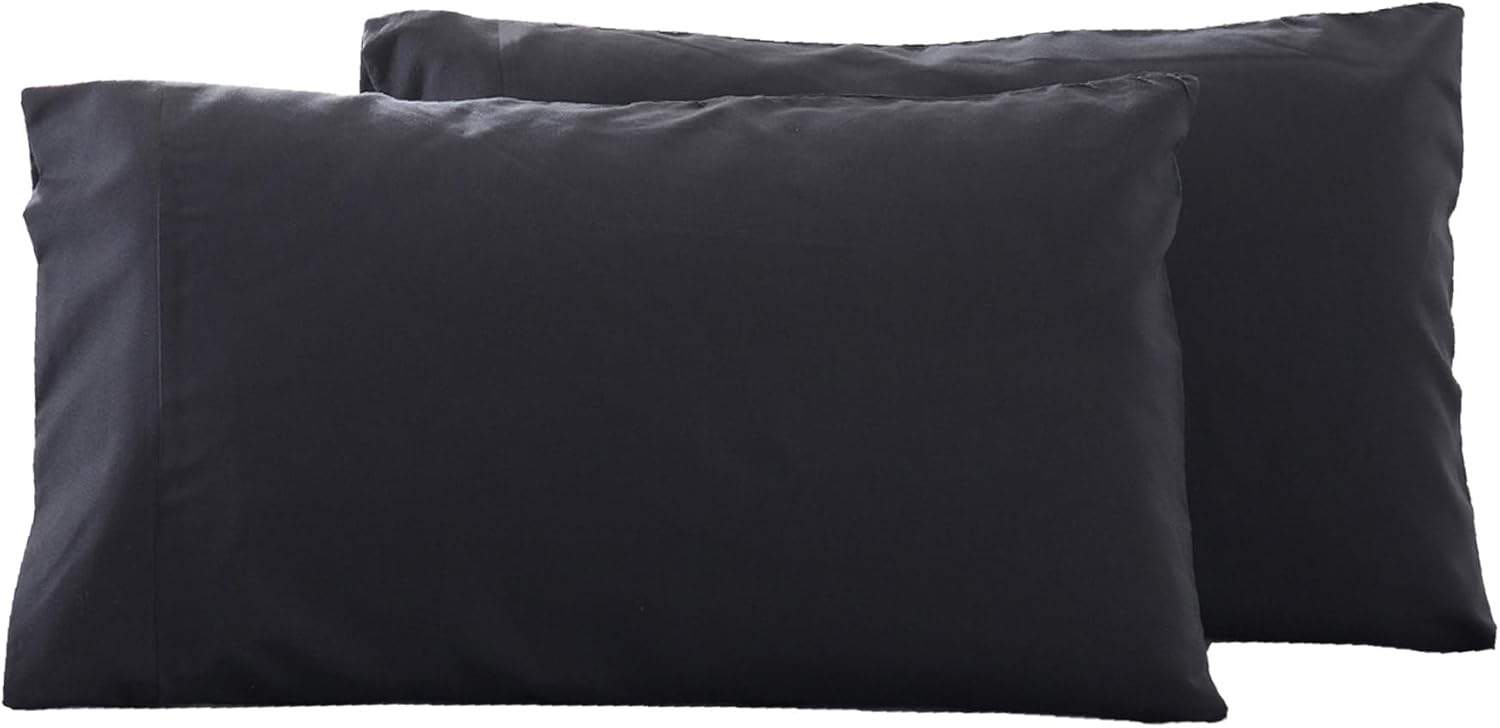Microfiber Pillowcases by [Brand Name] - Super Soft Queen Bed Covers, Wrinkle & Fade Resistant, 20x30, Black