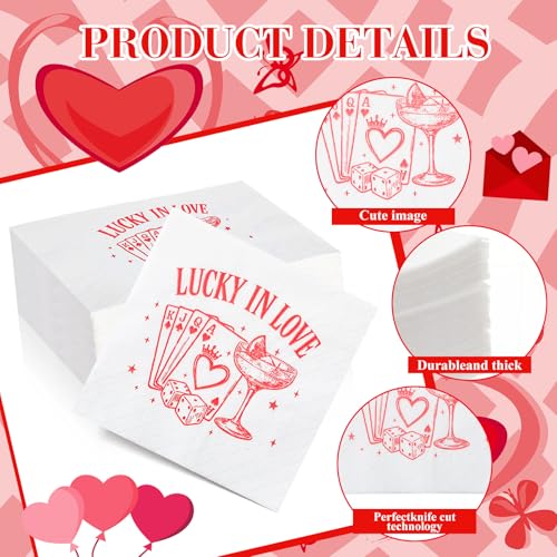 Lucky in Love Bachelorette Party Napkins - 100 Pcs Beach Wedding Decor