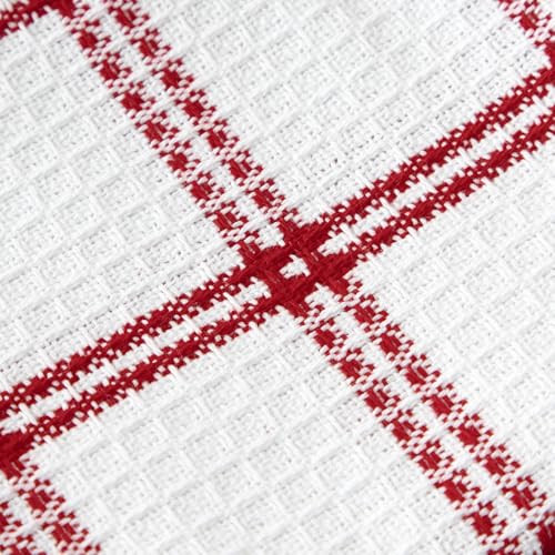 T-Fal Premium Waffle Dish Cloths - 100% Cotton, 8-Pack, Red