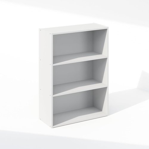 Furinno 3-Tier Bookshelf - Simple Storage Solution for Living Room, Bedroom & Home Office | Plain White 9.7 x 23.7 x 31.5