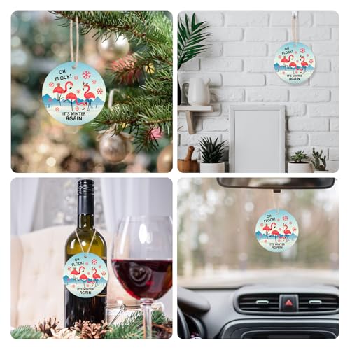 Flamingo Christmas Ornament - Funny Wooden Tree Decor Gift