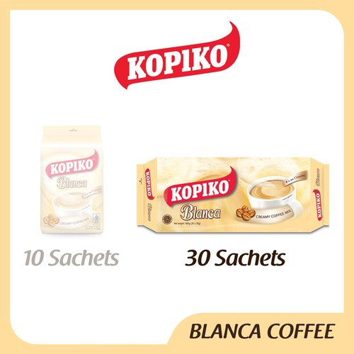 Kopiko Blanca Instant Coffee Mix – Authentic Indonesian Volcanic Coffee – Delicious Creamy Instant Coffee with Tempting Aroma (900 gr / 30 Coffee Sticks)