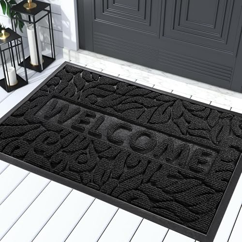 Yimobra Welcome Mat 29.5x17 Inch, Non-Slip Waterproof Outdoor Front Door Rug