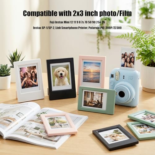 LUSTRIB 2x3 Mini Picture Frames for Desk Display, Set of 4 Colorful Frames