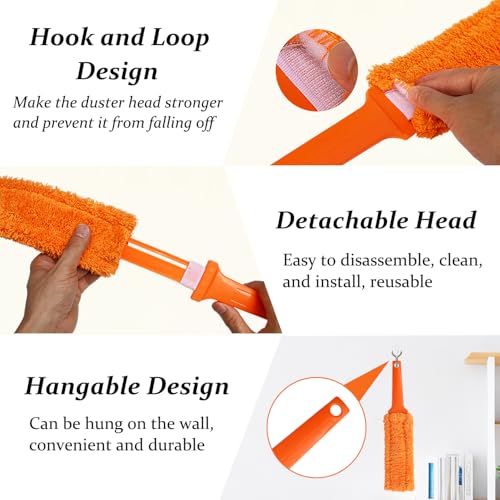 15-Inch Microfiber Duster Set - 4 Pack, Washable & Ergonomic