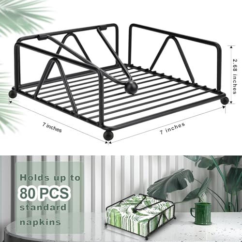 Weighted Napkin Holder for Indoor & Outdoor Use - Black Metal