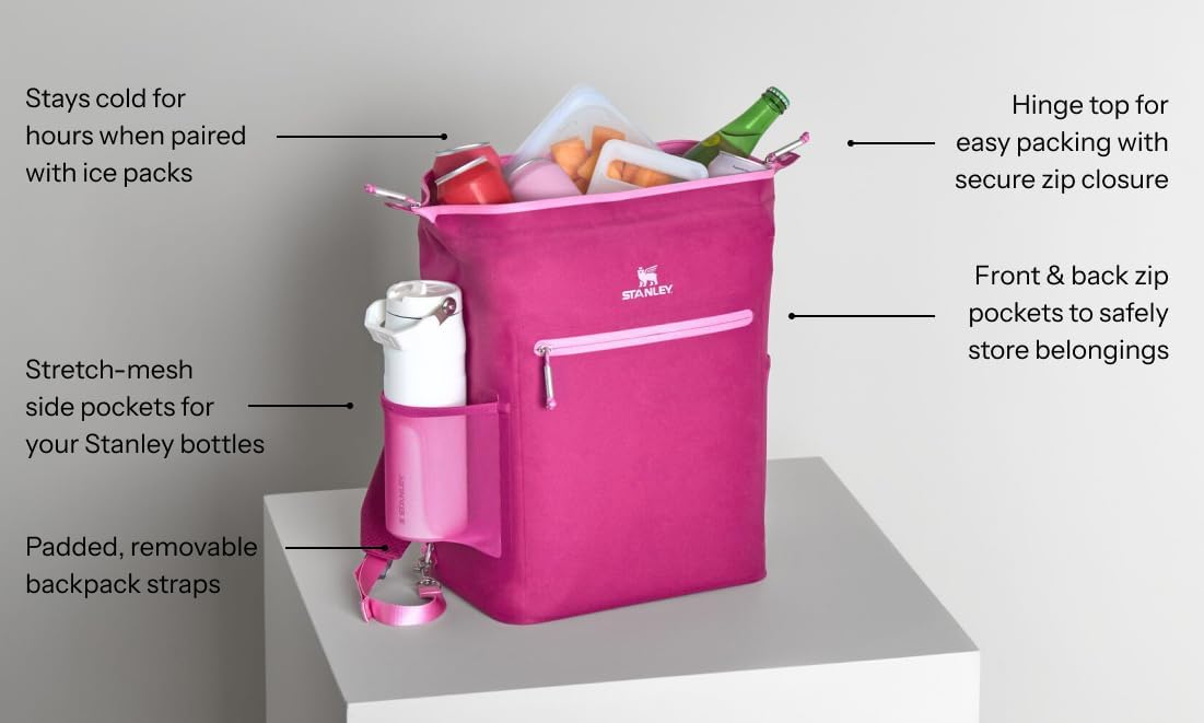 Stanley All Day Madeleine Backpack Cooler - Insulated 20 Can Soft Cooler with Handle & Straps