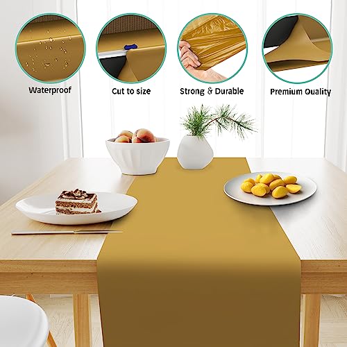 Gold Table Runner - 1320" x 14" Rectangular Disposable Plastic Cover - Party Decor