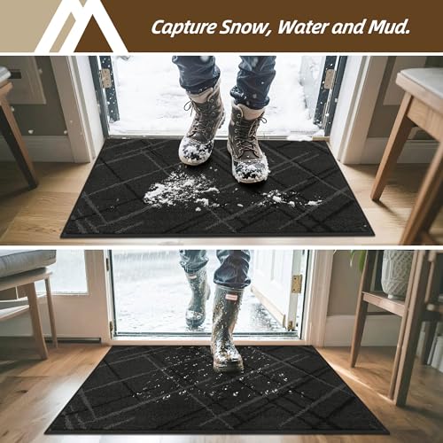 COSY HOMEER Dark Gray Low Profile Non-Slip Doormat 3' x 2'