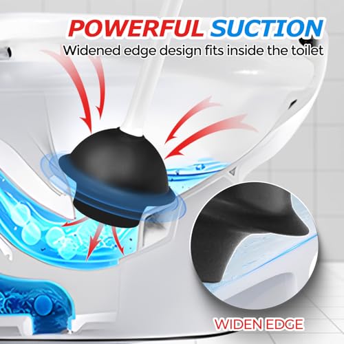 FORASTO Heavy Duty Toilet Plunger with Ventilated Holder - White, 1-Pack