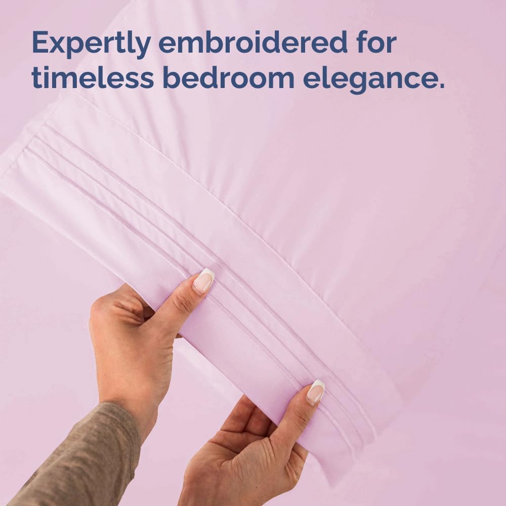 Queen Pillow Cases by [Brand Name] - Ultra Soft Hotel Quality Covers | Cozy, Wrinkle-Free & Fade Resistant - Light Pink, Set of 4